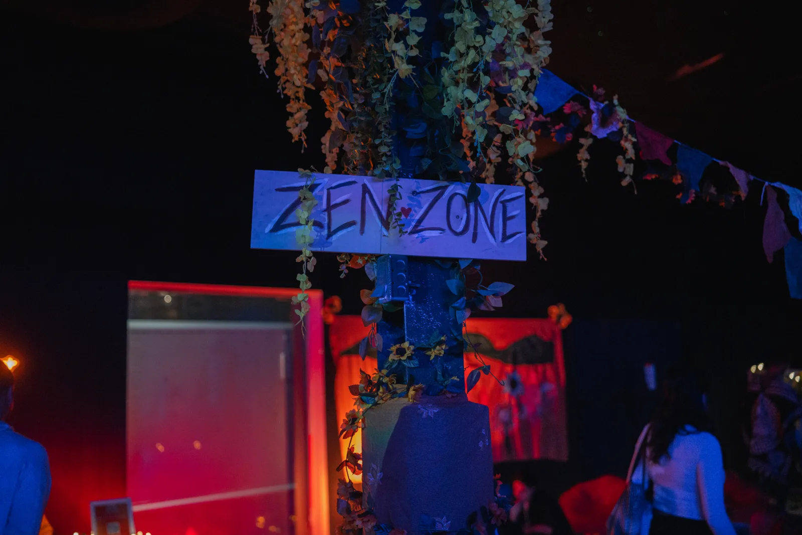 Zen Zone red-light therapy room signage